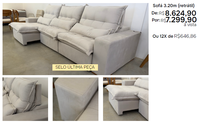Sofá retrátil 3,20m